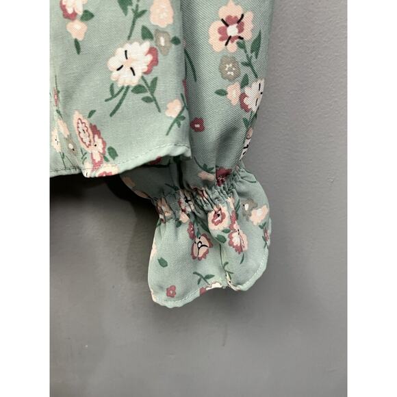 Wild‎ Blue Sadie Robertson Blouse Womens Large Off-Shoulder Smocked Floral - Picture 6 of 6